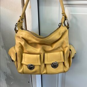 Marc Jacobs Yellow Shoulder Bag with Adjustable Strap and Soft Design